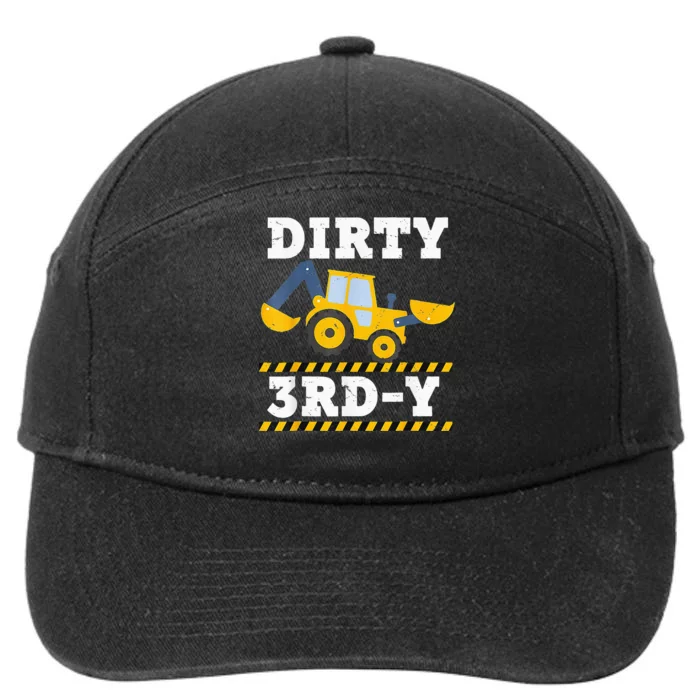 Construction Truck 3rd Birthday Excavator 3 Digger 7-Panel Snapback Hat