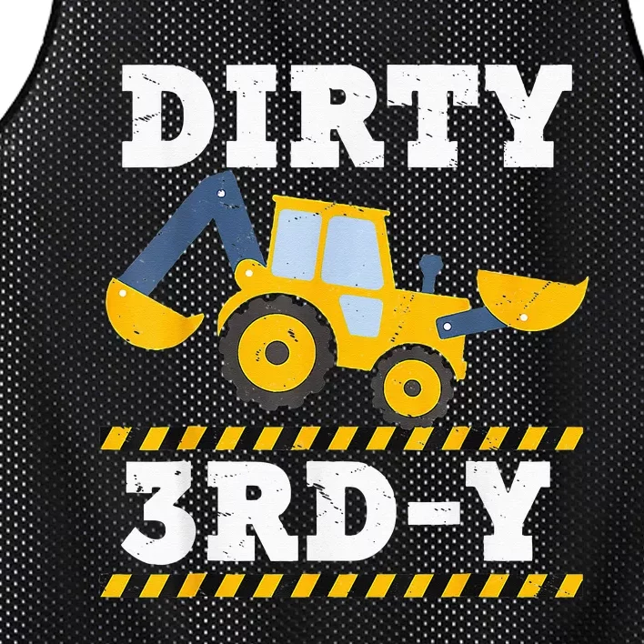 Construction Truck 3rd Birthday Excavator 3 Digger Mesh Reversible Basketball Jersey Tank