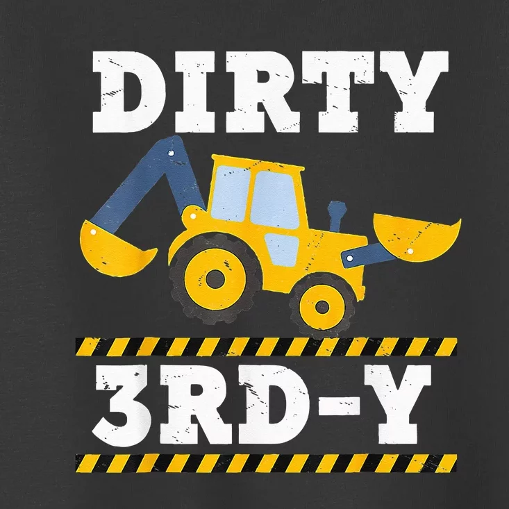 Construction Truck 3rd Birthday Excavator 3 Digger Toddler T-Shirt