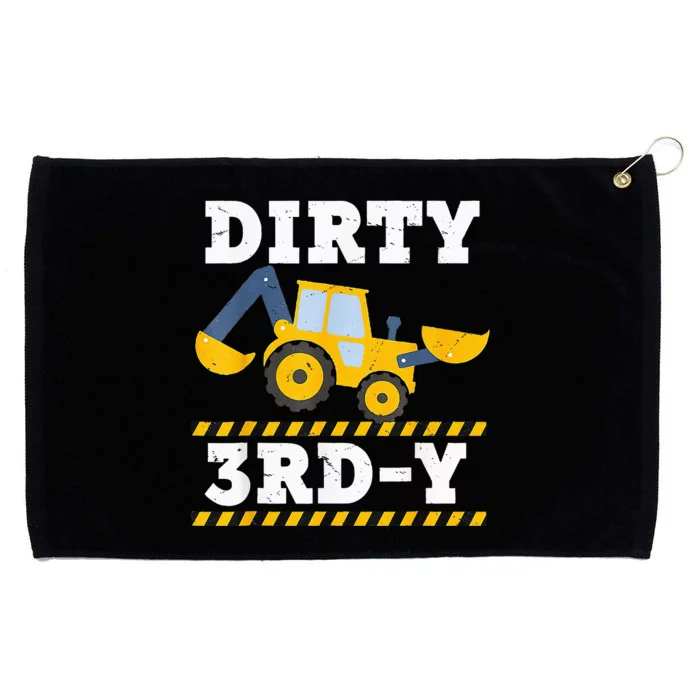 Construction Truck 3rd Birthday Excavator 3 Digger Grommeted Golf Towel