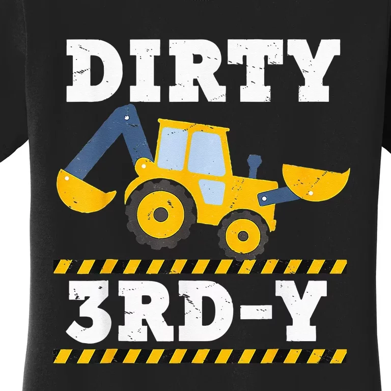 Construction Truck 3rd Birthday Excavator 3 Digger Women's T-Shirt