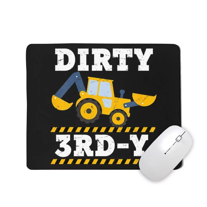 Construction Truck 3rd Birthday Excavator 3 Digger Mousepad