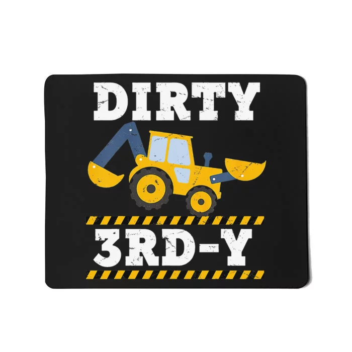 Construction Truck 3rd Birthday Excavator 3 Digger Mousepad