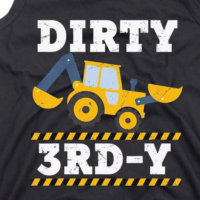 Construction Truck 3rd Birthday Excavator 3 Digger Tank Top