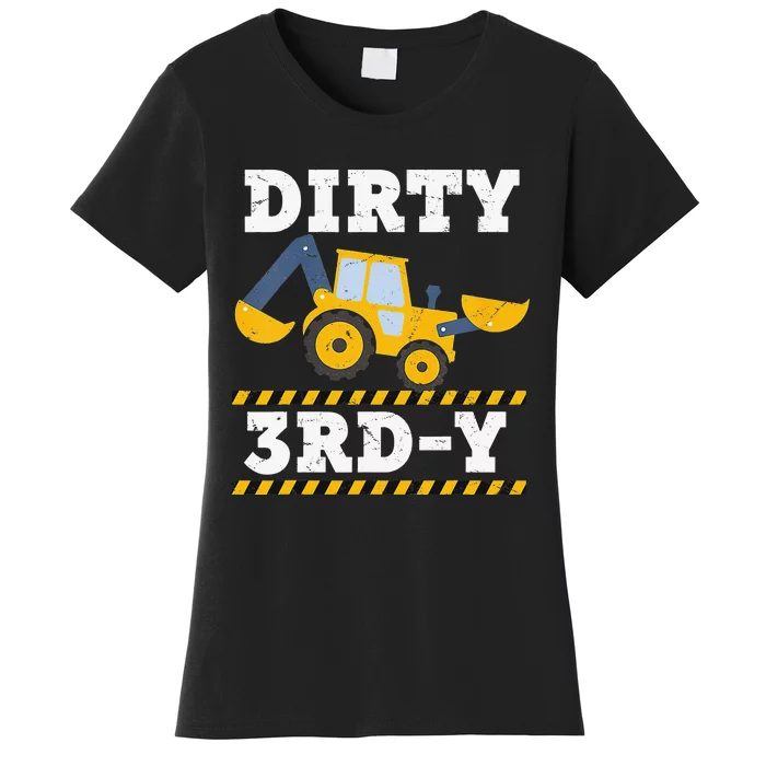 Construction Truck 3rd Birthday Excavator 3 Digger Women's T-Shirt