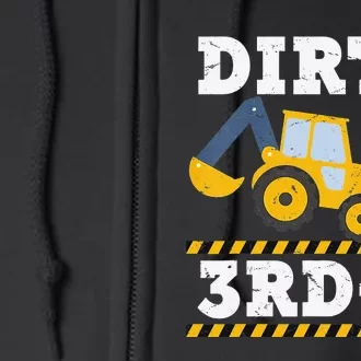 Construction Truck 3rd Birthday Excavator 3 Digger Full Zip Hoodie