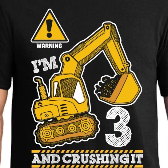 Construction Truck 3rd Birthday 3 Years Old Digger Builder Cute Gift Pajama Set