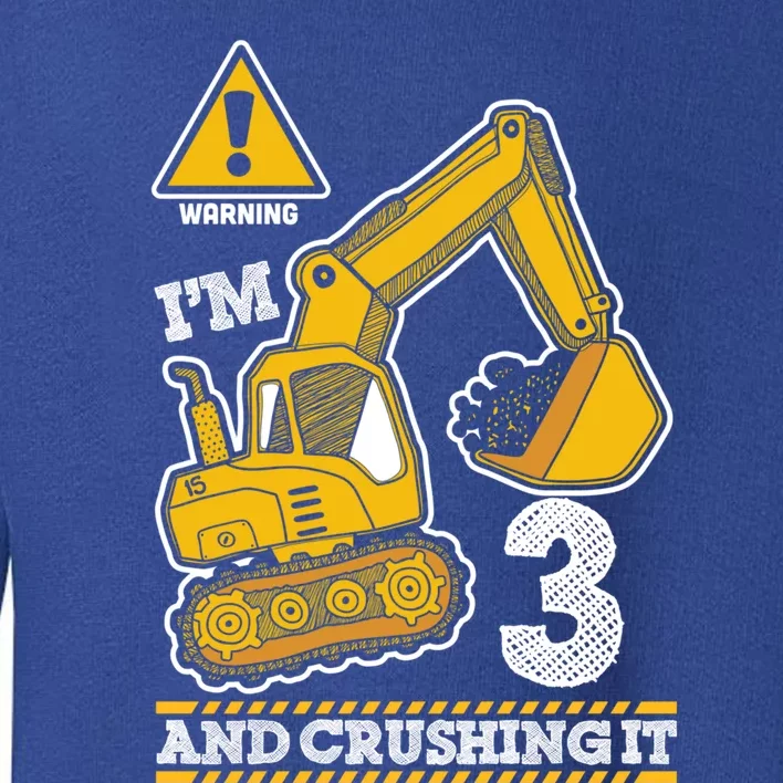 Construction Truck 3rd Birthday 3 Years Old Digger Builder Cute Gift Toddler Sweatshirt