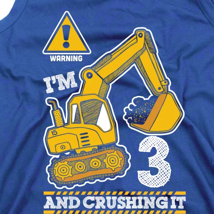 Construction Truck 3rd Birthday 3 Years Old Digger Builder Cute Gift Tank Top