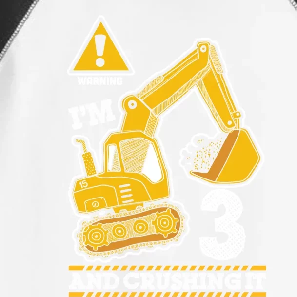 Construction Truck 3rd Birthday 3 Years Old Digger Builder Cute Gift Toddler Fine Jersey T-Shirt