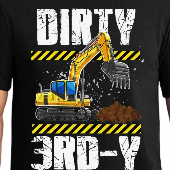 Construction Truck 3rd Birthday Excavator 3 Digger Pajama Set