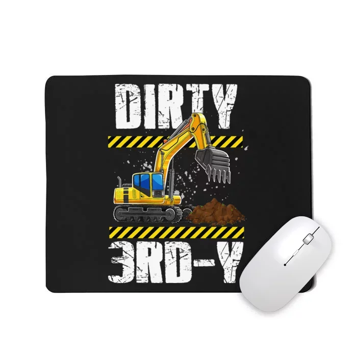 Construction Truck 3rd Birthday Excavator 3 Digger Mousepad