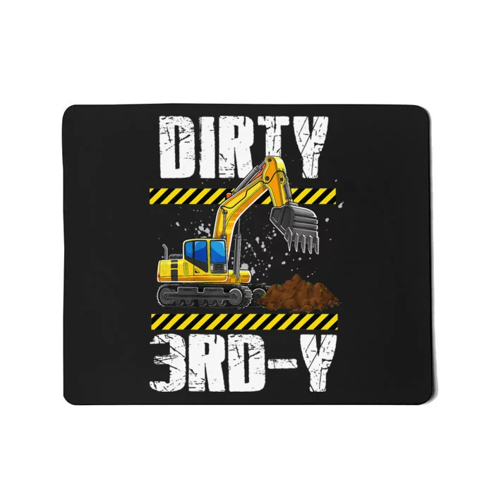 Construction Truck 3rd Birthday Excavator 3 Digger Mousepad