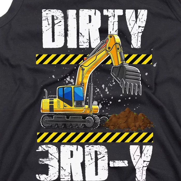 Construction Truck 3rd Birthday Excavator 3 Digger Tank Top