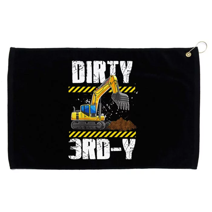 Construction Truck 3rd Birthday Excavator 3 Digger Grommeted Golf Towel