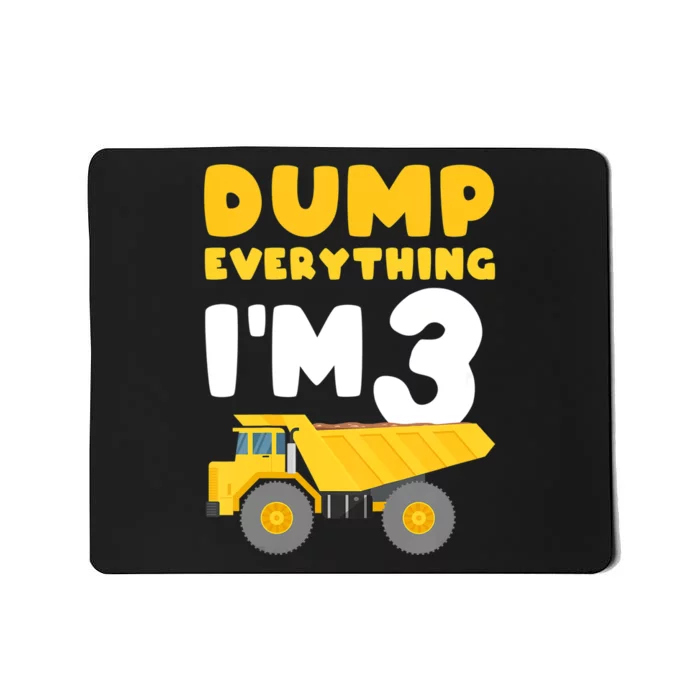 Construction Truck 3rd Birthday Excavator 3 year old Mousepad