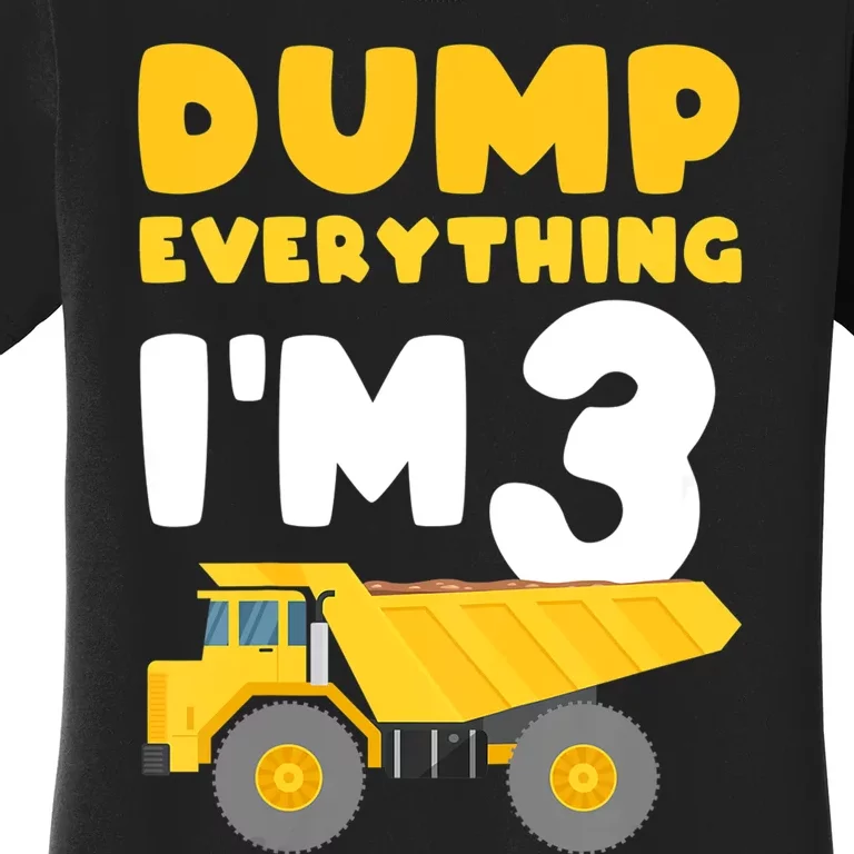 Construction Truck 3rd Birthday Excavator 3 year old Women's T-Shirt