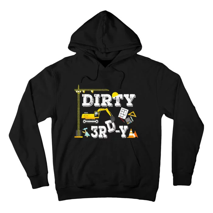 Construction Truck 3rd Birthday Excavator 3 Digger Tall Hoodie