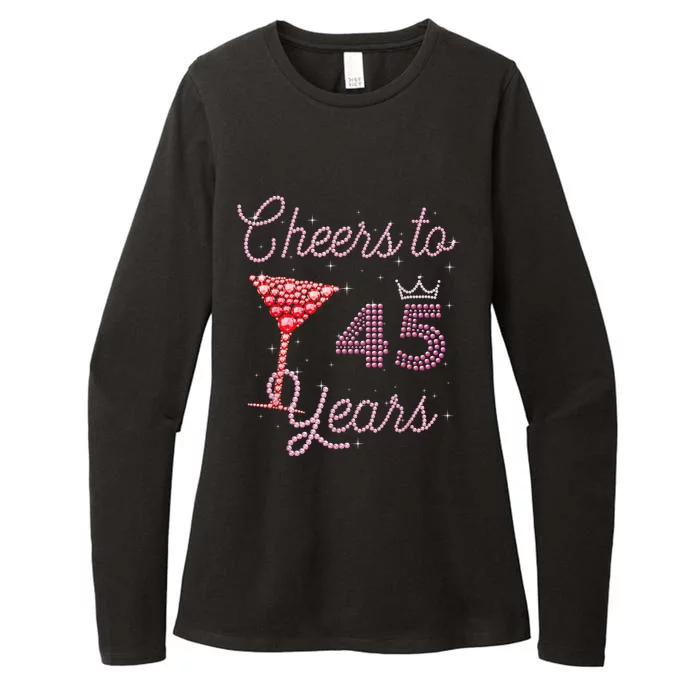 Cheers To 45 Years 45th Birthday 45 Years Old Bday Womens CVC Long Sleeve Shirt