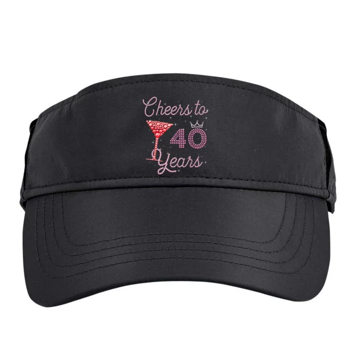 Cheers To 40 Years 40th Birthday 40 Years Old Bday Adult Drive Performance Visor