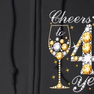 Cheers To 42 Years Old Happy 42th Birthday Queen Drink Wine Full Zip Hoodie