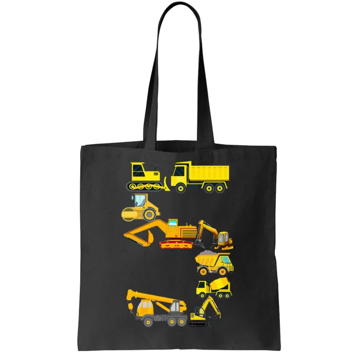 Construction Truck 5th Birthday 5 Years Old Tote Bag