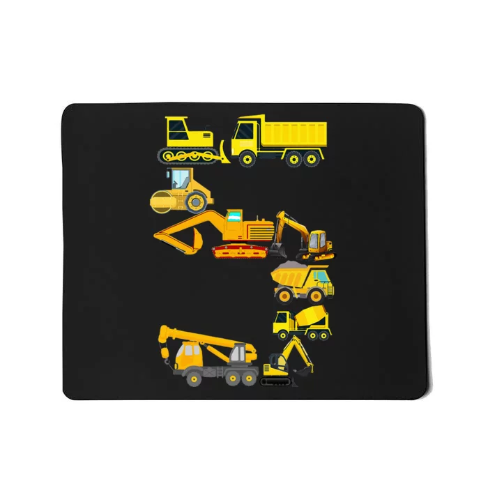 Construction Truck 5th Birthday 5 Years Old Mousepad