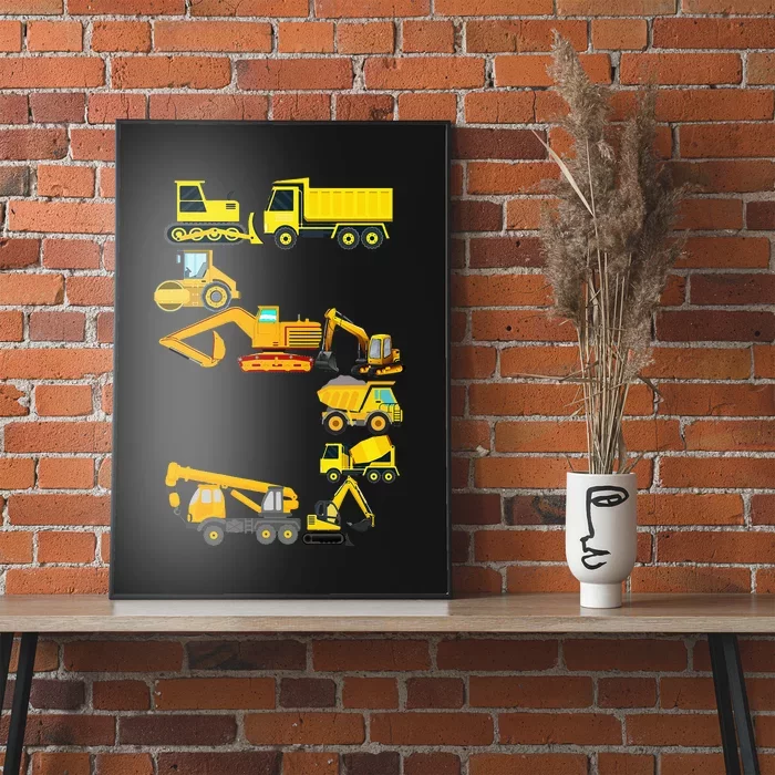 Construction Truck 5th Birthday 5 Years Old Poster