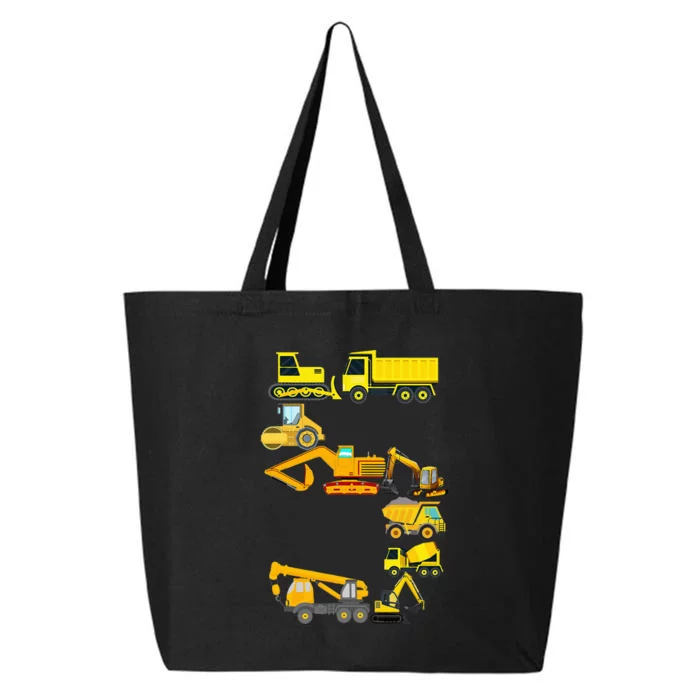 Construction Truck 5th Birthday 5 Years Old 25L Jumbo Tote