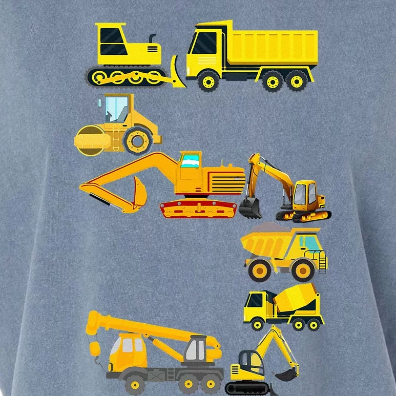 Construction Truck 5th Birthday 5 Years Old Garment-Dyed Women's Muscle Tee