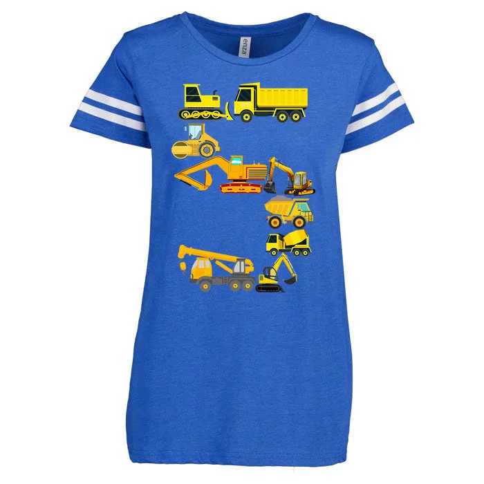 Construction Truck 5th Birthday 5 Years Old Enza Ladies Jersey Football T-Shirt