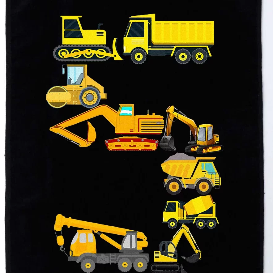 Construction Truck 5th Birthday 5 Years Old Platinum Collection Golf Towel