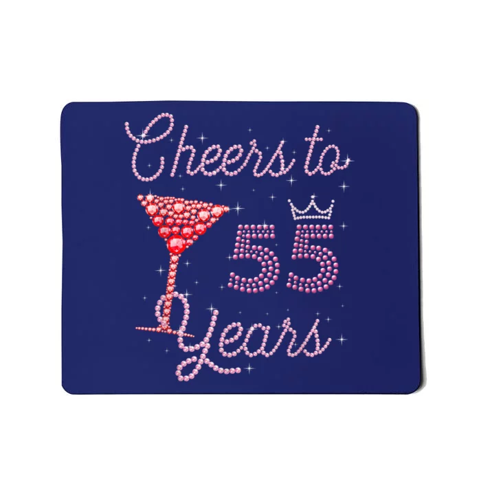 Cheers To 55 Years 55th Birthday 55 Years Old Bday Mousepad