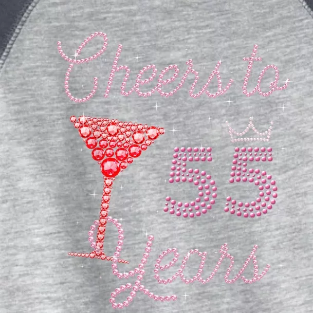 Cheers To 55 Years 55th Birthday 55 Years Old Bday Toddler Fine Jersey T-Shirt