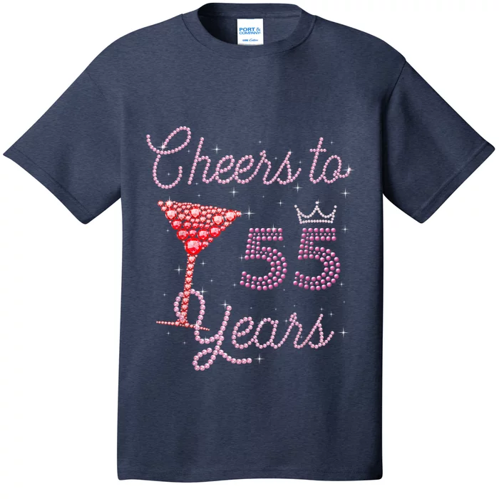 Cheers To 55 Years 55th Birthday 55 Years Old Bday T-Shirt