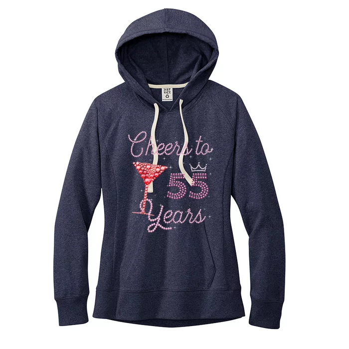 Cheers To 55 Years 55th Birthday 55 Years Old Bday Women's Fleece Hoodie