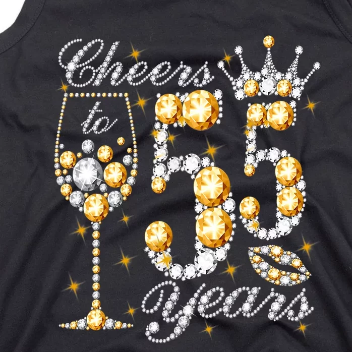 Cheers To 55 Years Old Happy 55th Birthday Queen Drink Wine Tank Top