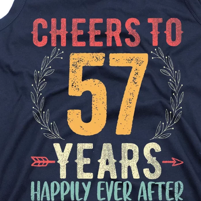 Cheers To 57 Years 57th Wedding Anniversary Husband Wife Tank Top