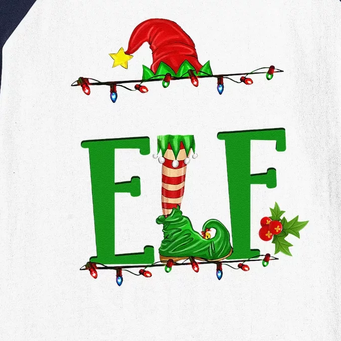 Christmas Teacher 5th Grade Elf Squad Xmas Lights Pajamas Baseball Sleeve Shirt