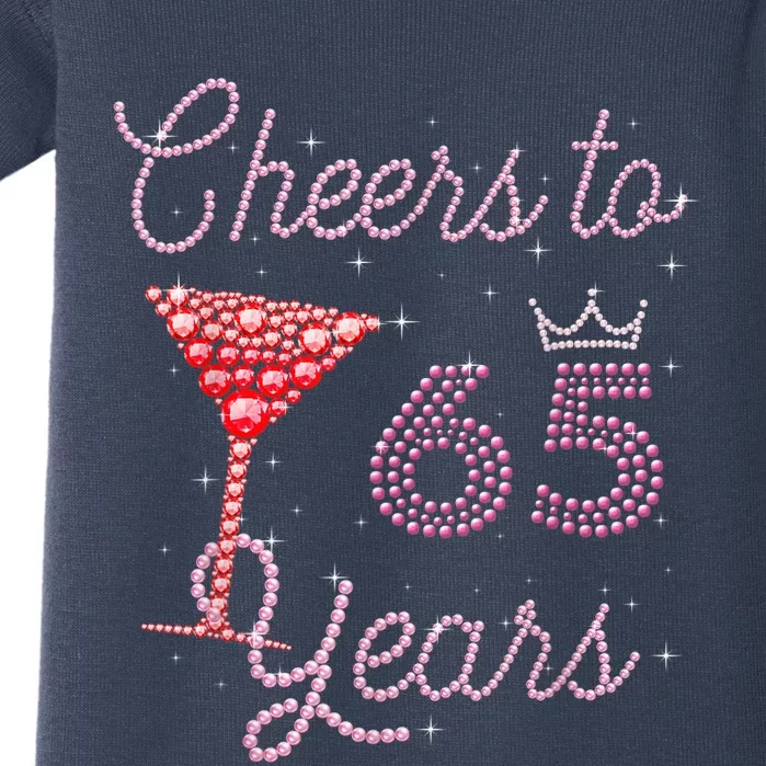 Cheers To 65 Years 65th Birthday 65 Years Old Bday Baby Bodysuit