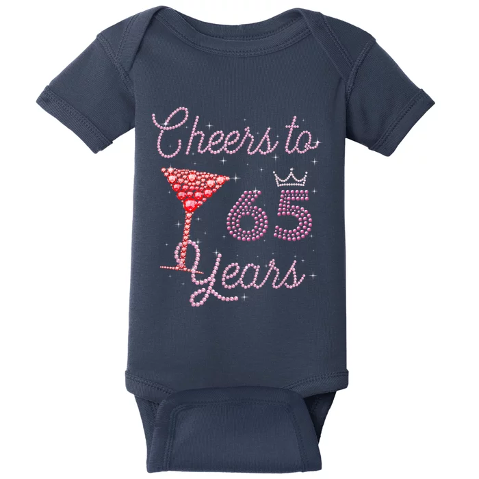 Cheers To 65 Years 65th Birthday 65 Years Old Bday Baby Bodysuit