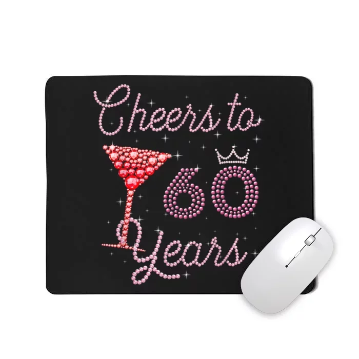 Cheers To 60 Years 60th Birthday 60 Years Old Bday Mousepad