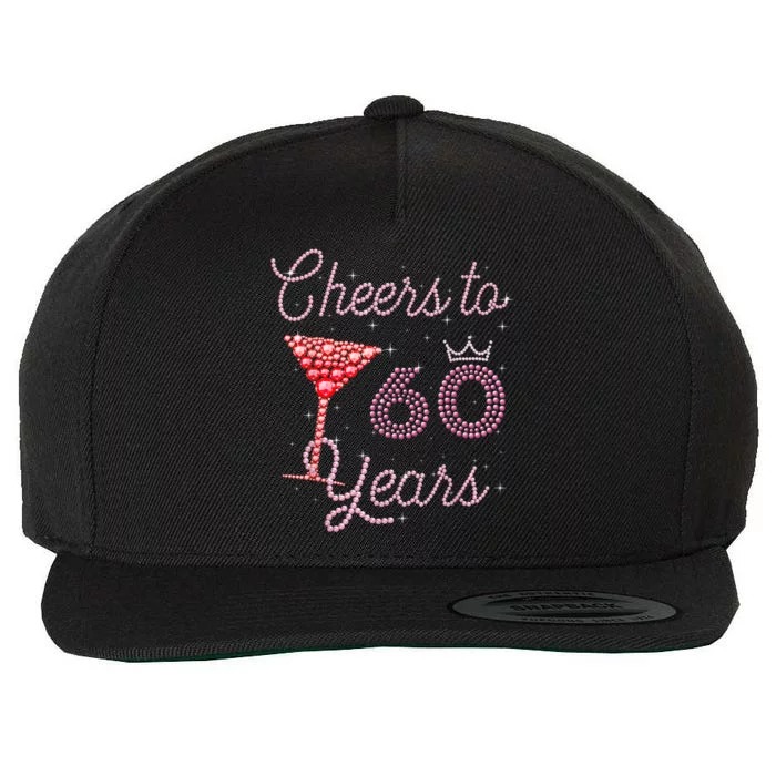 Cheers To 60 Years 60th Birthday 60 Years Old Bday Wool Snapback Cap