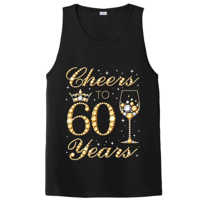 Cheers To 60 Years 60th Queens Birthday 60 Years Old Performance Tank