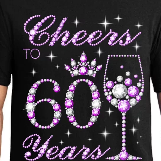 Cheers to 60 Years Old Wo Purple Crown 60th Birthday Pullover Hoodie Pajama Set