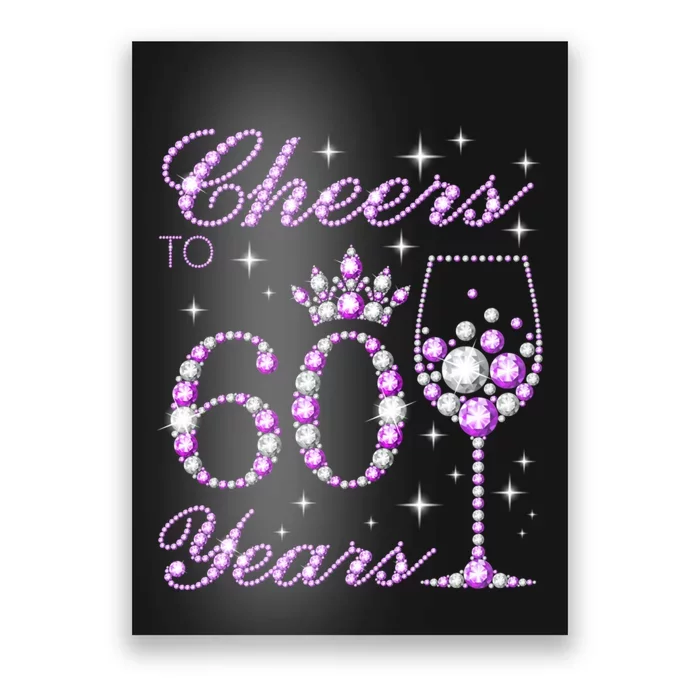 Cheers to 60 Years Old Wo Purple Crown 60th Birthday Pullover Hoodie Poster