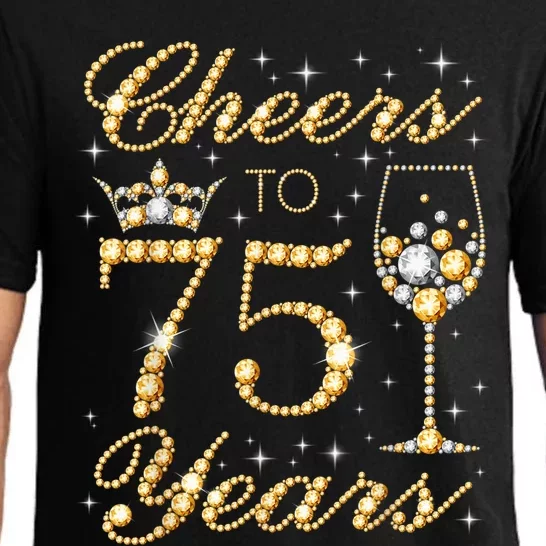 Cheers to 75 Years 75th Queen's Birthday Present 75 Years Old Pajama Set