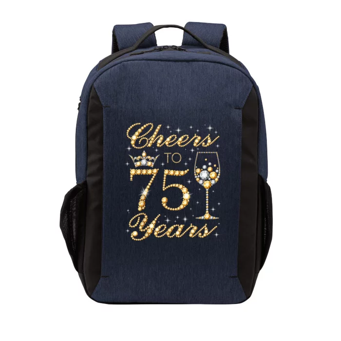 Cheers to 75 Years 75th Queen's Birthday Present 75 Years Old Vector Backpack