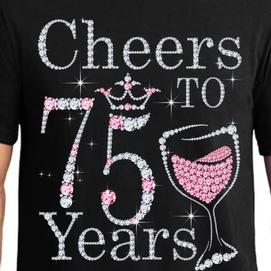 Cheers to 75 Years 1947 75Th Birthday Present Tee Gift For Wo Pajama Set