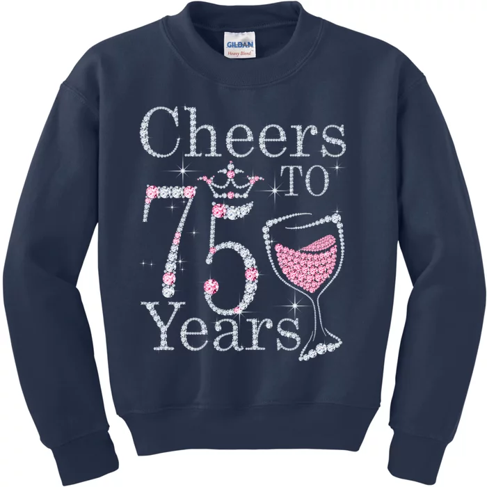 Cheers to 75 Years 1947 75Th Birthday Present Tee Gift For Wo Kids Sweatshirt